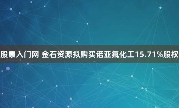 股票入门网 金石资源拟购买诺亚氟化工15.71%股权